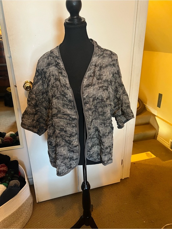 Eileen Fisher Sweaters - Eileen Fisher Gray Marble-Effect Open Front Cardigan